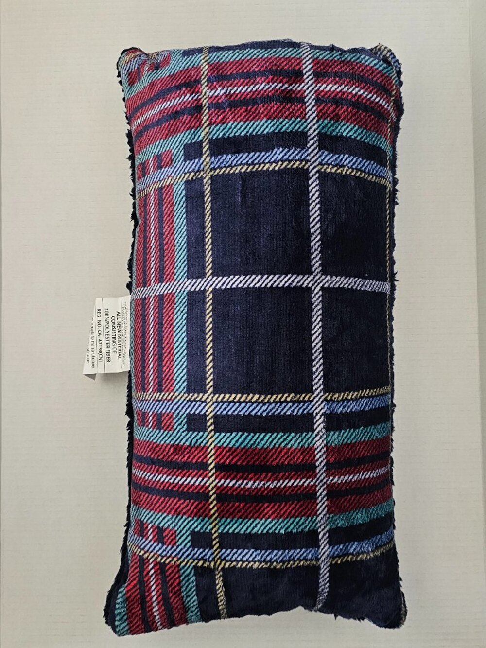 NWT Vera Bradley Decorated Lumbar Pillow Tartan Plaid Fleece